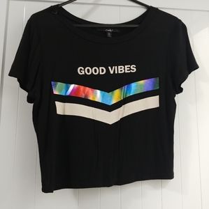 NWOT Croptop with cute multicolor print design